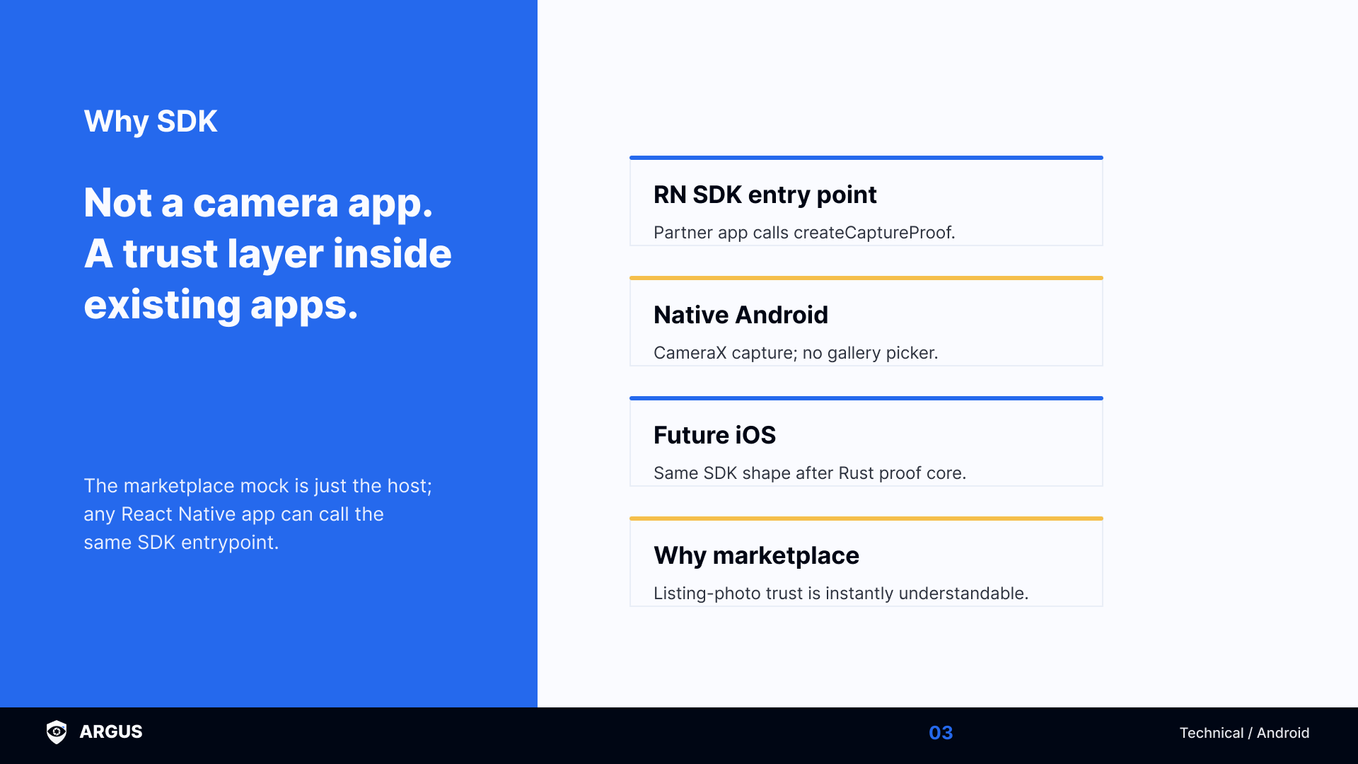 ARGUS Android capture boundary slide